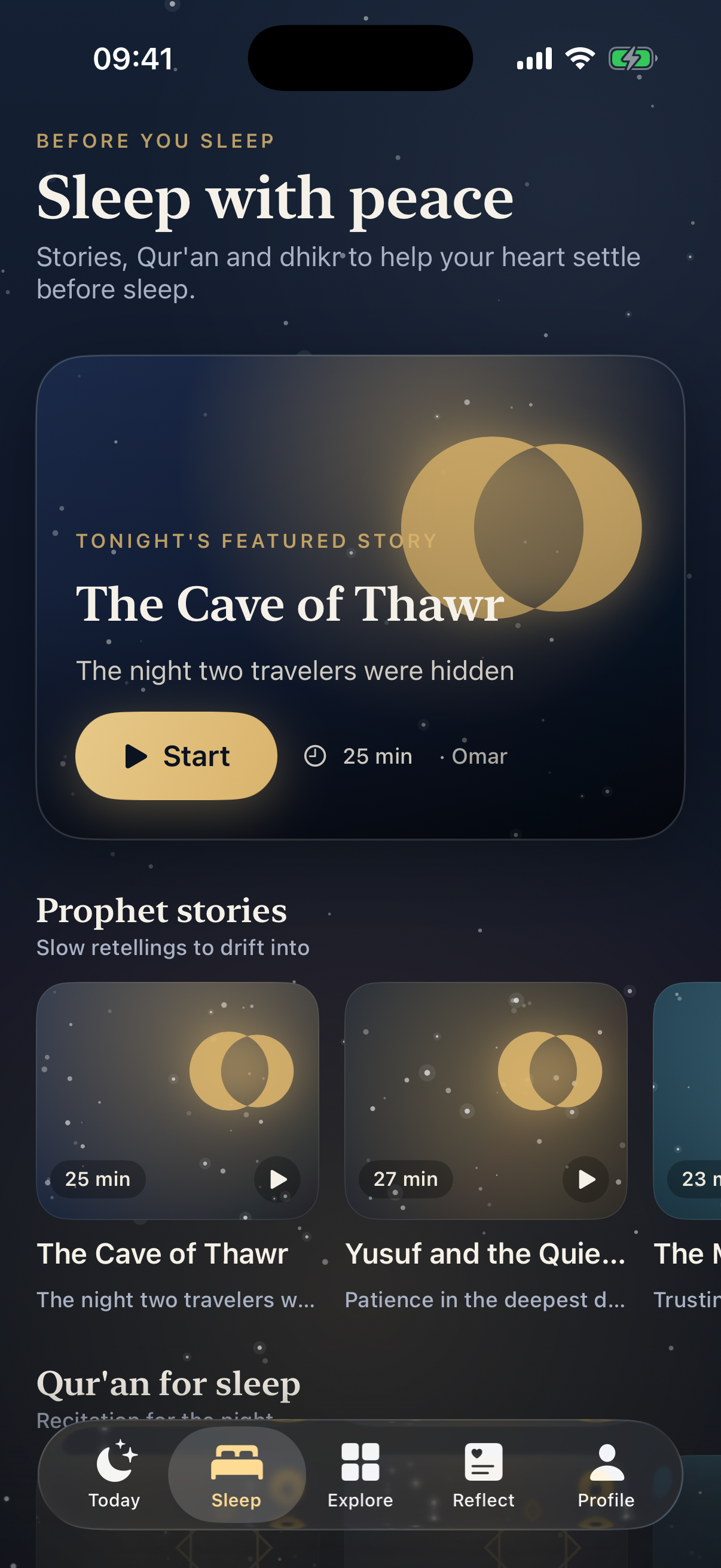 Noor sleep library on iPhone